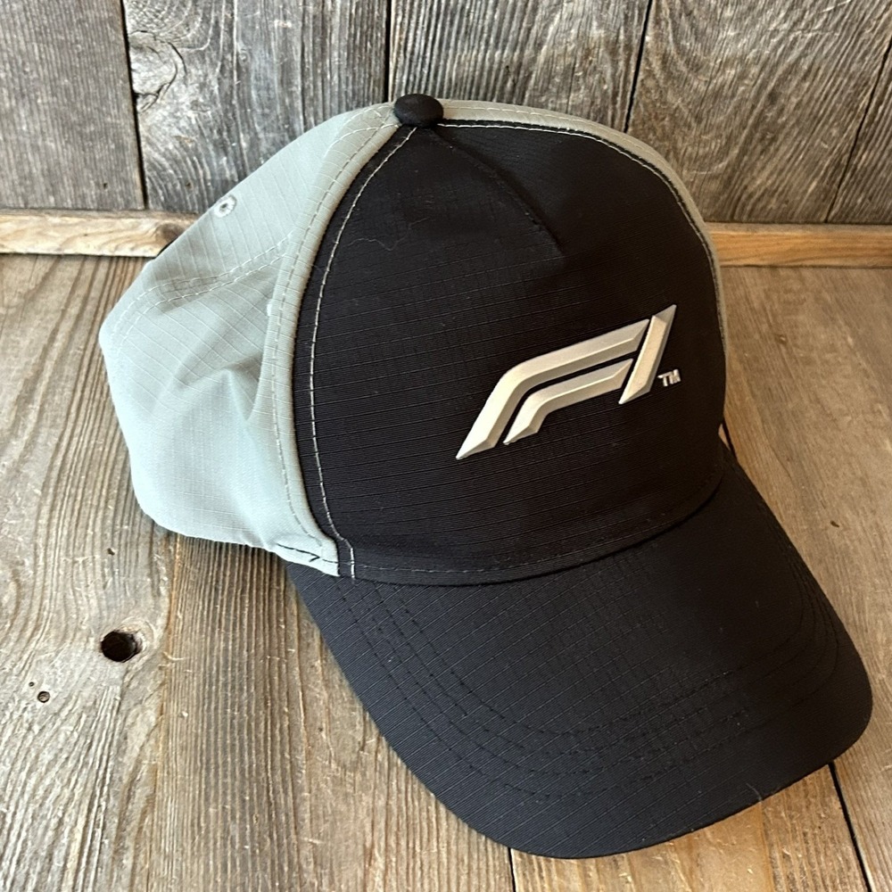 Formula 1 Fanatics Grey Black Ripstop Adjustable Hat F1 Racing Cap
